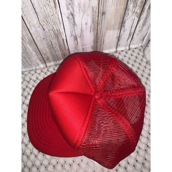 Vintage Red Mesh Trucker Hat One Size Fits All - Picture 4 of 7